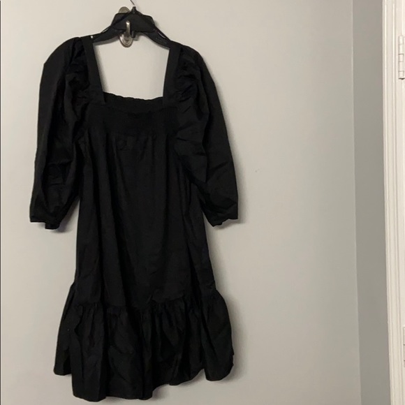 H&M black puff sleeve poplin mini dress - Picture 6 of 15